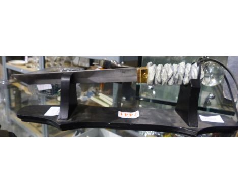 Crystal ball knife on display stand, blade L: 20 cm. Not available for in-house P&amp;P 