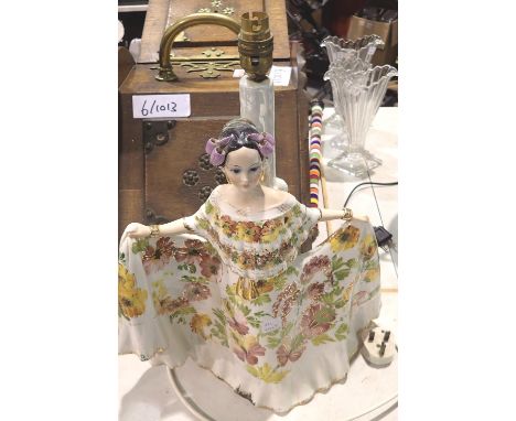 Large G Girardi ceramic lamp, overall H: 59 cm, repairs to base. All electrical items in this lot have been PAT tested for sa