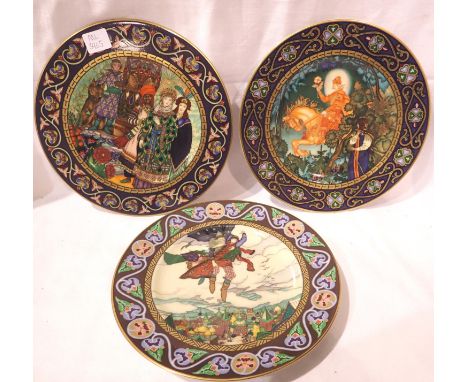 Three Heinrich Villeroy &amp; Boch limited edition plates, The Russian Fairytales, D: 21 cm. P&amp;P Group 2 (£18+VAT for the