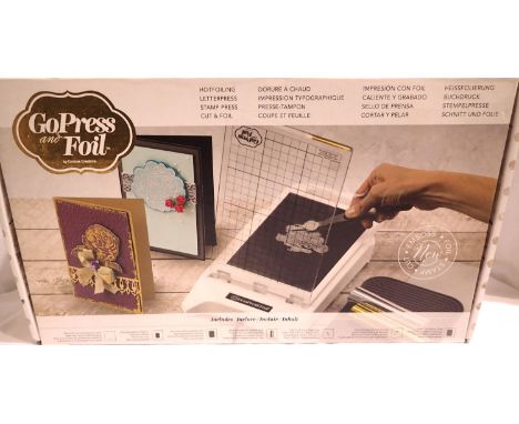 GoPress and Foil by Couture Creations letter press, boxed with instructions. P&amp;P Group 1 (£14+VAT for the first lot and £