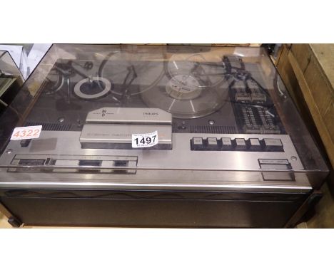 Philips stereo recorder, model no N4414. All electrical items in this lot have been PAT tested for safety and have passed. Th