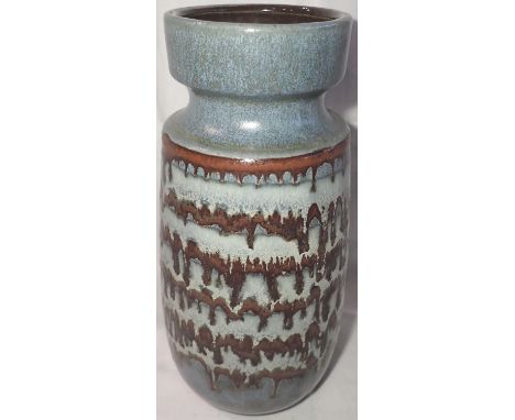 Blue ground West German vase, H: 22 cm. P&amp;P Group 2 (£18+VAT for the first lot and £3+VAT for subsequent lots) 