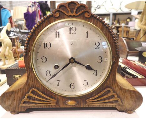 German made H.A.C chiming mantle clock, working at lotting, with key and pendulum. P&amp;P Group 3 (£25+VAT for the first lot