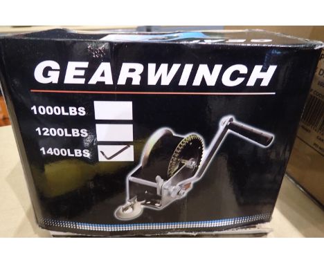 New unused manual gear winch, 1400LB. Not available for in-house P&amp;P 