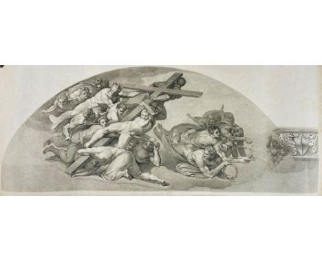 METZ, Conrad Martin – BUONARROTI, Michelangelo. Two Lunette Prints with Symbols of the Passion of Christ.[Early 19th century]