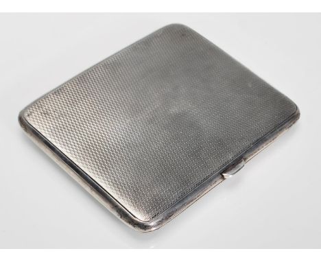 A silver hallmarked S Blanckensee &amp; Son cigarette case having engine turned decoration to the exterior having a rectangul