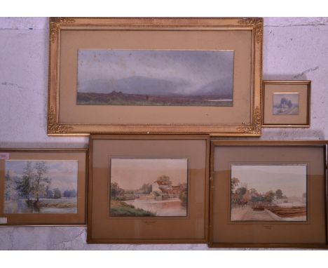 A group of early 20th Century original watercolour paintings depicting landscape scenes to include two by R H Bailey entitled