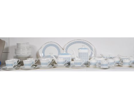 An extensive Royal Doulton bone China service in the Counterpoint pattern, consisting of coffee pot and teapot, coffee cups a