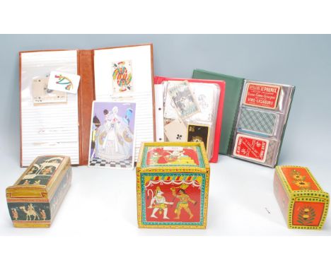 A collection of 20th Century playing card games to include three boxed sets of Indian&nbsp;Ganjifa cards of round form each b