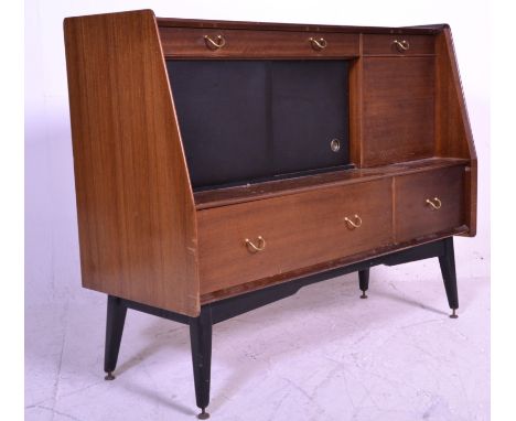 A vintage retro mid 20th Century G plan 'Brandon' highboard / sideboard / credenza cocktail cabinet, having a configuration o