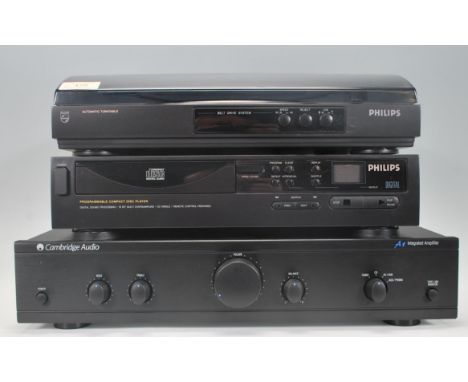 Hi-Fi - A mixed group of Hi - Fi stacking system equipment to include a Cambridge Audio A1 Integrated Amplifier, Philips Auto