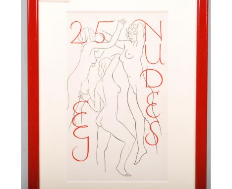 Eric Gill (1882-1940&nbsp;female nudes from Eric Gill having red notation at the front in a red frame. First Nudes Neville Sp