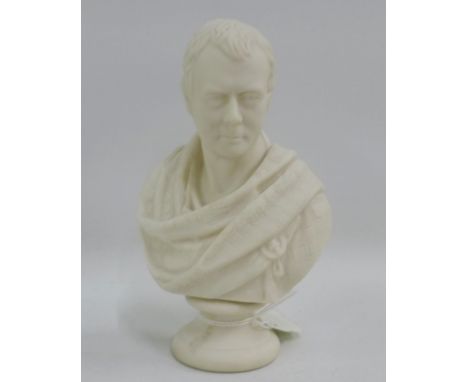 W.H. Goss, Walter Scott bust on socle base, with printed backstamps, 14cm high