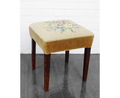 Stool with tapestry top, 47 x 40cm