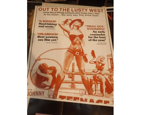 Original USA one sheet adult cinema poster Teenage Cowgirls 104 x 68 cm