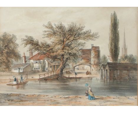 Jarrold &amp; Sons, Norwich (19th Century) 
'Sandlings Ferry, Norwich'
hand coloured lithograph by Newman &amp; Co, 48 Watlin