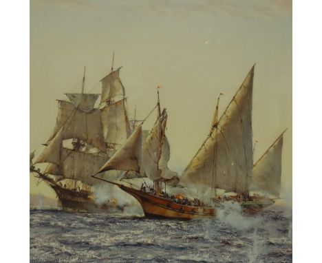 Montague Dawson (1895-1973); colour lithograph, The Corsair, signed in pencil (indistinct), 78 x 85 cm. Not available for in-