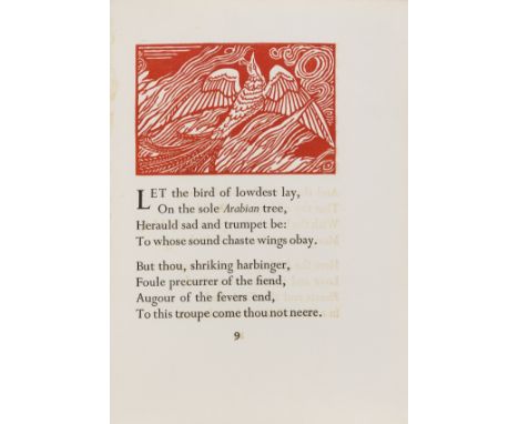 NO RESERVE Pear Tree Press.- Shakespeare (William) The Phoenix and Turtle, number 21 of 200 copies, title and woodcut illustr