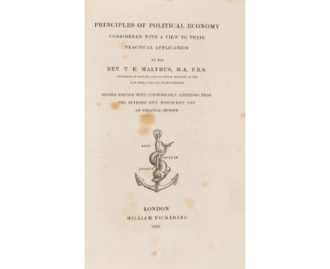 Malthus (Thomas Robert) Principles of Political Economy, Second Edition with considerable additions from the author's own man
