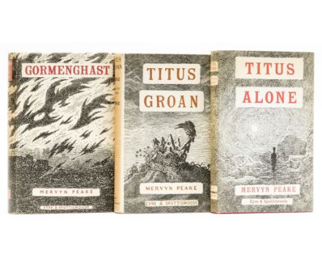 Peake (Mervyn) [The Gormenghast trilogy], 3 vol., comprising Titus Groan, light spotting to endpapers, second issue jacket, 1