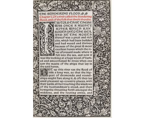 Kelmscott Press.- Morris (William) The Sundering Flood, one of 300 copies on Flower paper, printed in red and black in Chauce