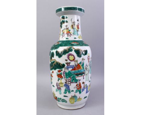 A GOOD 19TH CENTURY CHINESE FAMILLE ROSE PORCELAIN LAMP VASE, with dragonfly and native floral decoration, mounted with metal