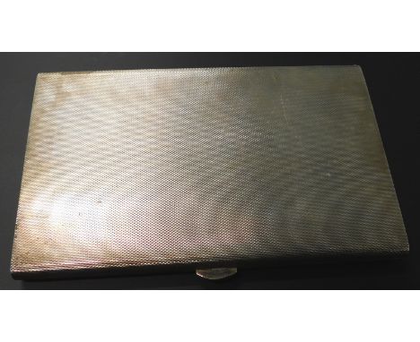 A George VI silver and silver gilt cigarette case, by Walker & Hall, of oblong engine turned outline with plain interior, wit