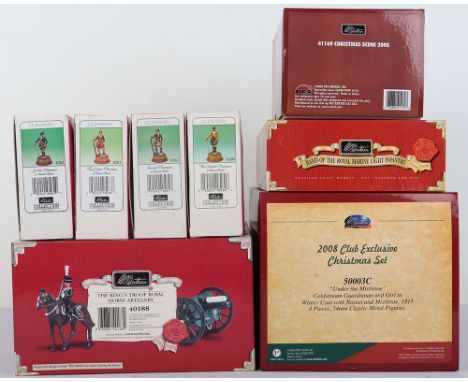 Various recent Britains sets of toy soldiers 41169 Christmas Scene 2005, 50003C 2008 club exclusive Christmas Set, “Under the