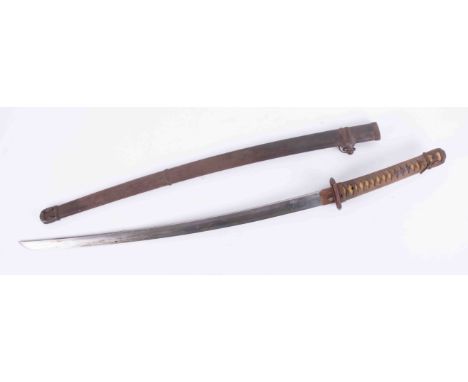 A 20th Century Samurai sword with metal scabbard, length in scabbard 100cm.We are sorry but Plymouth Auction Rooms are unable