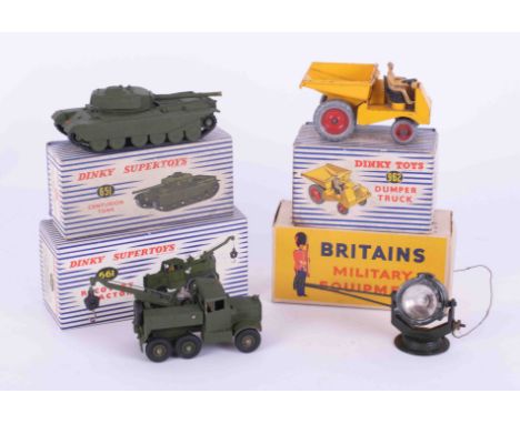 Dinky Toys, Dumper Truck, 962, boxed, Dinky Toys, Centurion Tank, 651, boxed, Dinky Toys, Recovery Tractor, 661, boxed and Br