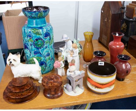 A mixed collection mid century and later wares including Nao, Willow Tree, large West German art pottery etc.