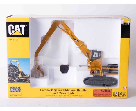 CAT 345B Series 2 Material Handler with Work Tools 1:50 scale, boxed.