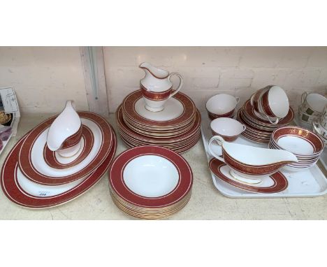 A Royal Doulton "Buckingham" dinner and tea service, 50 pieces approx. 