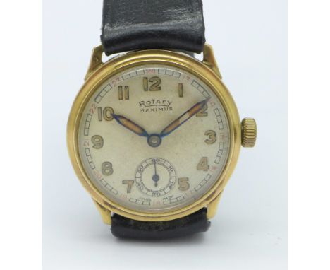 A 9ct gold cased Rotary Maximus wristwatch