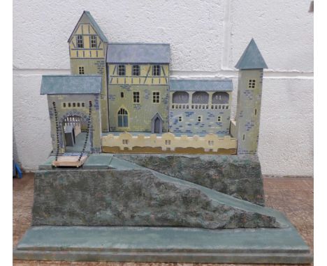 A model fort or castle with label, A. Gottschalk, made in Germany, c.1930