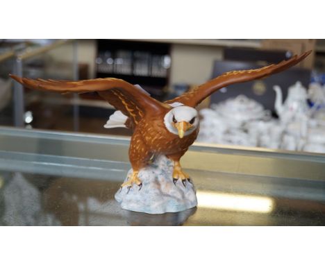 A Beswick ceramic model of a bald eagle, matt glazed.