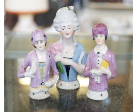 Three vintage ceramic pin cushions.