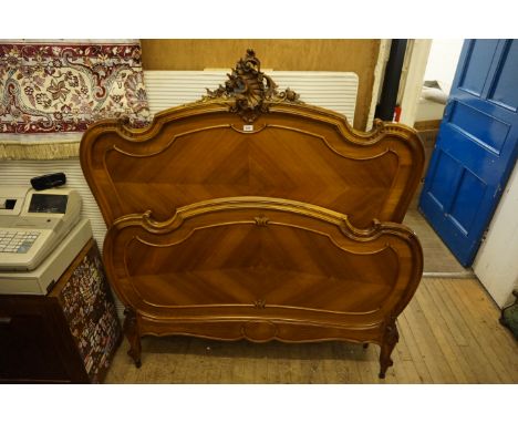 A good quality French kingwood double bedstead.   CONDITION REPORT:  Good clean condition 11cm light scratch on footboard, no