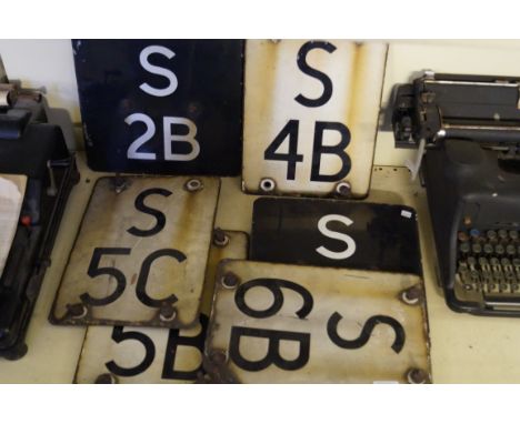 Six assorted vintage enamel railway signs.