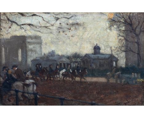 Albert Ludovici Jnr. R.B.A. (1852-1932), Rotten Row, Hyde Park, London, c.1920, oil on canvas, signed lower left, 12½ x 17¾in