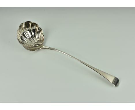 A George III silver shell bowl soup ladle, George Baskerville, London, probably 1761, 13¼in. (33.7cm.) long, weight 5.1 tr.oz