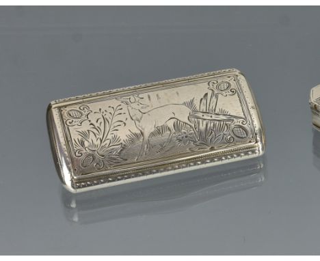 A Continental silver snuff box, c.1800, with Austria-Hungary import marks for 1901-21, maker's mark HV, of convex rectangular