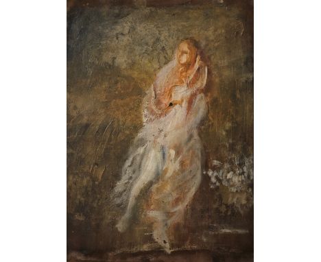 Ambrose McEvoy, R.A. (British, 1878-1927), Portrait sketch of a lady, oil on panel, unsigned, working pencil portrait sketch 