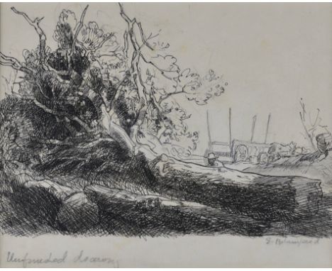 Edmund Blampied, R.E. (Jersey, 1886-1966), Fallen giant, pen and black ink with charcoal on wove paper, pencil sketching visi