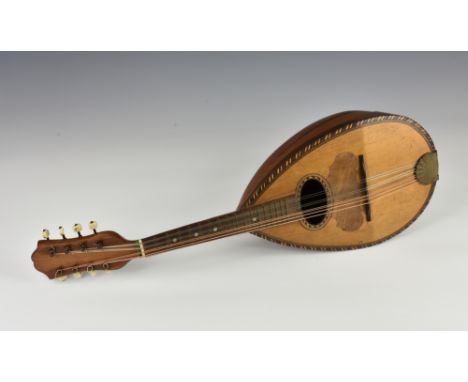 An early 20th century eight string bowl back Sicilian mandolin, by Alfredo Albertini of Catania, maker's label to interior, w