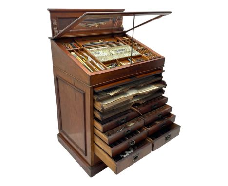 Edwardian mahogany artist's cabinet once belonging to the British artist Eli Marsden Wilson (1877-1965), raised panelled back