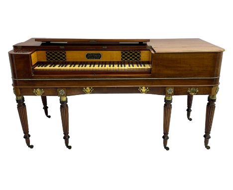 James Rigg, London -early 19th century mahogany and maple square piano c1817, with a 68 key compass (A-C) original hammers, j