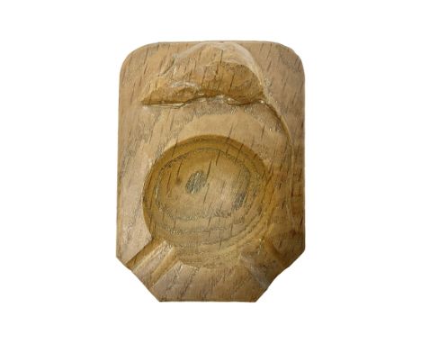 Mouseman - oak ashtray, rectangular form with rounded and canted corners, carved with mouse signature, by the workshop of Rob