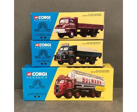 Three Corgi Classics Diecasts: 27301 Bulwark Transport Limited Atkinson Cylindrical Tanker Set 30201 R A Kembery &amp; Sons T