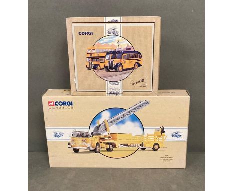 Corgi Diecast The AEC Bus Set and 97398 American La France Aerial Ladder Truck Jersey City